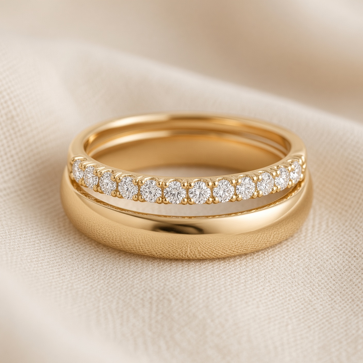 Juego de anillos de oro